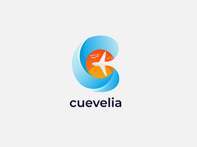 CUEVELIA Travelling Logo Design branding designer gradient graphic design icon identity journey letter logo logo design logo mark logo type logodesign logofolio mark minimal modern logo monogram travel travelling