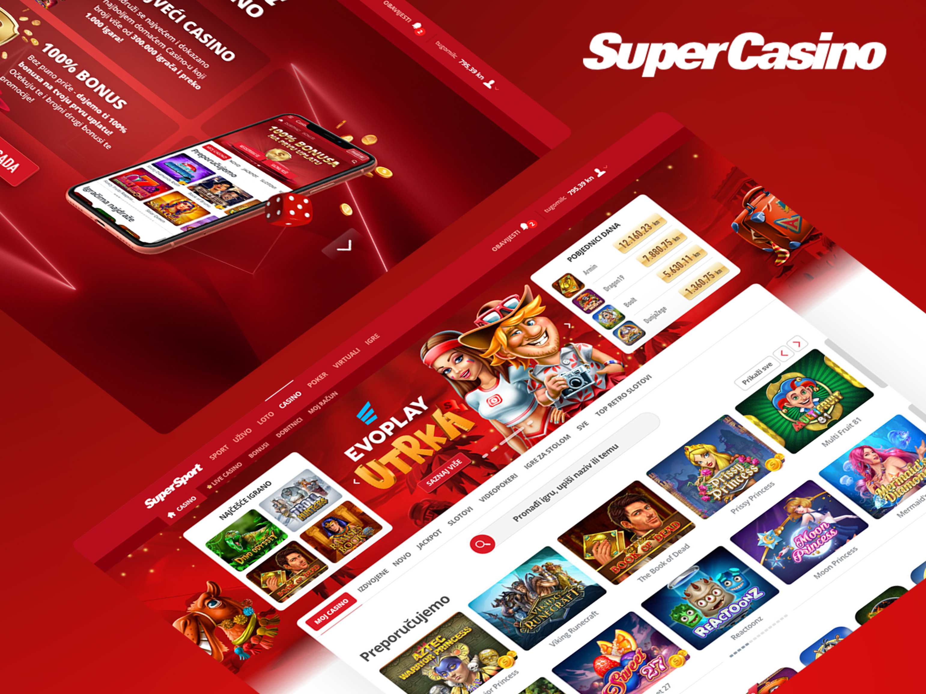 SuperCasino & SuperPoker 3d art design illustration mihael.net mobile responsive ui