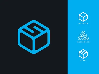 S box / block / blockchain logomark, logo design symbol icon a b c d e f g h i j k l m app icon block blockchain box brand identity branding design for sale unused buy icon letter mark logo logo design logomark logotype designer n o p q r s t u v w x y z s smart mark symbol typograpghy