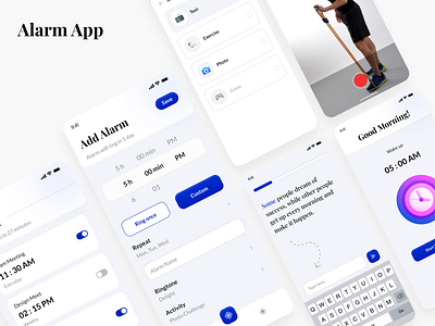 Alarm App alarm alarm app app app design case study challenge clock creative design mobile ui ui design uiux ux xd