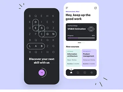 Design Lab - Online Education App app concept course app design e learning edtech education elearning graphic design learn app learning mobile online course online education online learning online school ponee school study ui