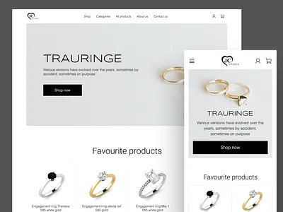 Minimalistic design for a wedding ring ecommerce clean design ecommerce figma gold homepage interface landing page ring ui uidesign ux web webdesign wedding