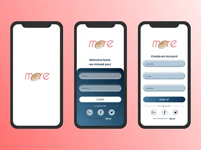 More app app design bread waste design figma food waste logo mobile application more sign in sign up ui ui design user experience design ux ux design uxui xd
