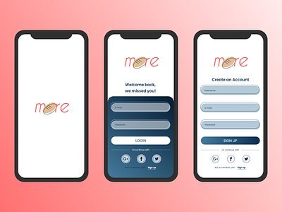 More app app design bread waste design figma food waste logo mobile application more sign in sign up ui ui design user experience design ux ux design uxui xd