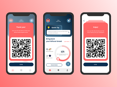 More app app design bread bread waste design figma food waste logo mobile application qr code snacks star ui ui design user experience design ux ux design uxui xd