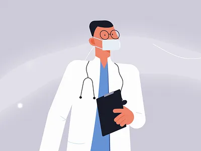 Doctor 2d 2danimation after effects animated gif animation animation 2d character character animation doctor illustration surgeon walk walkcycle
