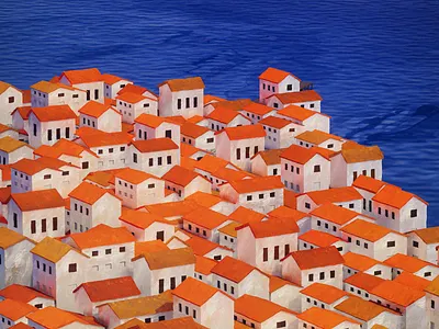 Rooftops 3d 3d art 3d modeling animation cinema4d design graphic design illustration motion graphics painting redshift