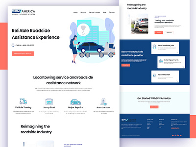Roadside Assistance Website design beautiful branding car website company creative logo design tow service tracking service ui ux web app website design