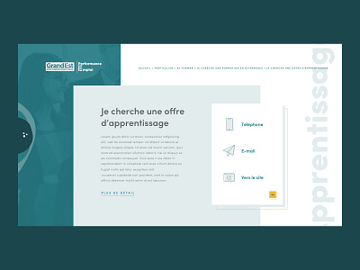 Performance Emploi - Contact card art direction card depth green icon shades sidescroll ui ux