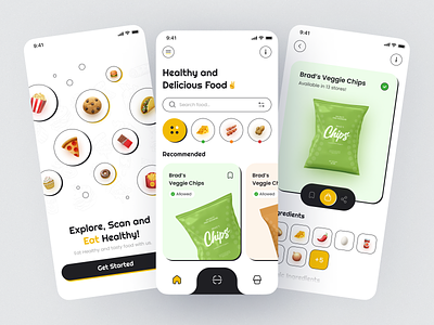 Food Scanner App Design app app design app ui food food scanner foodtech health healthy food mobile app scanner