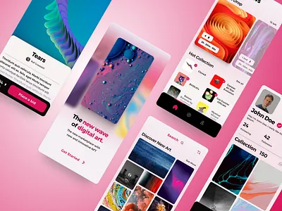NFT app UI exploration - Part 1/2 application branding case study mobile ui