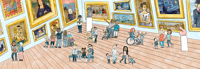Families at the Museum design digital illustration illustration procreate