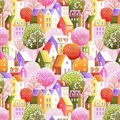 Spring Street flat floral flower illustrated illustration pattern texture vector