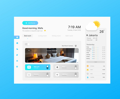 Smart Device Management App animation app application blue branding cloud design device graphic design landing page management mobile night rain ui user experience user interface ux weather website