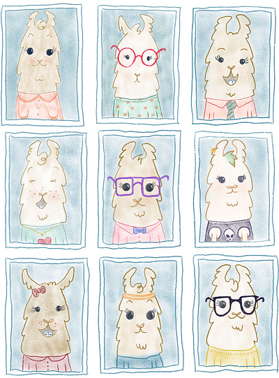 Llama Yearbook design digital illustration illustration procreate