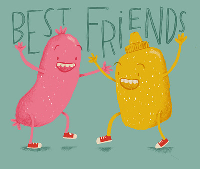 Best Friends design digital illustration illustration procreate typography