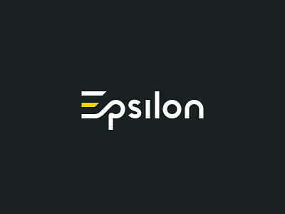 Epsilon - Logo black branding custom lettering cut dynamic e electronics logo rounded smooth tech wholesaler yellow