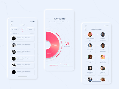 Vibe it: Mobile UI/UX for Streaming app 3d animation app branding clean colors design graphic design interface logo minimalistic mobile design motion motion graphics music player trands ui ux web