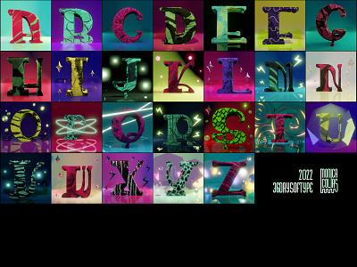 36DaysOfType 2022 36daysoftype 3d blender blender3d branding colours furry graphic design illustrator lettering procreate textures type typedesign typography