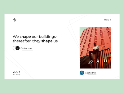 Architecture website hero section adobe building design designer figma ui uidesign uiux ux uxdesign webdesign website