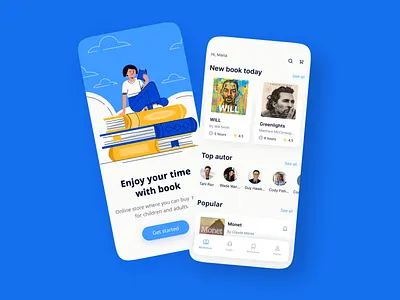 Online Bookstore app andriod app audiobook book bookshop bookstore design ebook ios library listening mobile mobile app online bookstore shop store ui ux