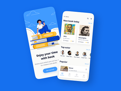 Online Bookstore app andriod app audiobook book bookshop bookstore design ebook ios library listening mobile mobile app online bookstore shop store ui ux