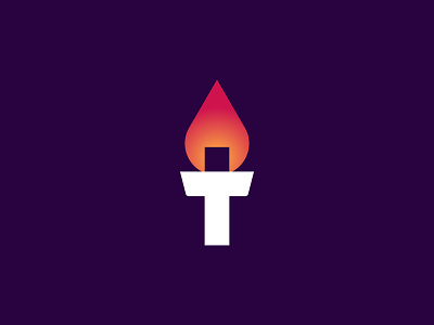 CROSS & TORCH brand branding christian creative cross design faith fire icon illuminate logo mark saint t leter torch