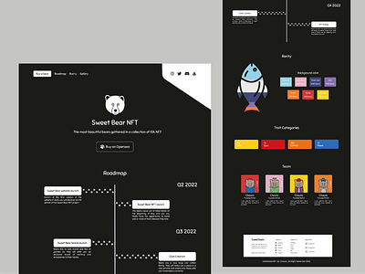 Sweet Bear NFT brand branding design front front end landing landing page logo ui website
