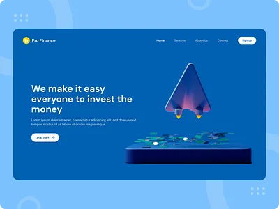 Financial Landing Page bank branding business capital finance header hero header hero illustration hero image interface invest investment landing page money payment ui ux vertual capital web design