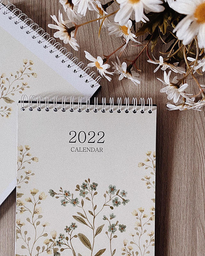 2022 Calendar design flo floral flowers graphic design illustration watercolor watercolors
