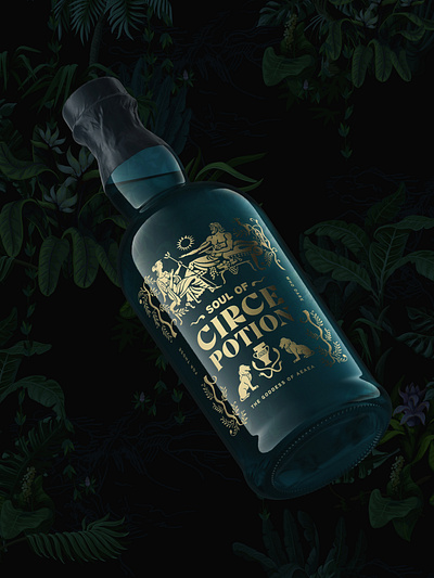 Soul of Circe Potion alcoholic beverage bottle circe greek mythology illustration label packaging potion storytelling typography