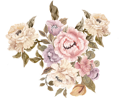 peonies colored design floral flowers watercolor watercolors