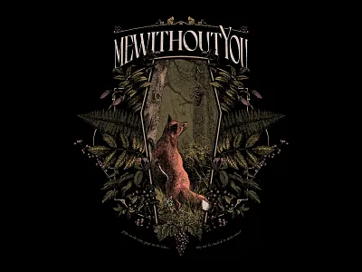 Son of a Widow band band shirt botany etching fox illustration music plants shirt texture vines vintage