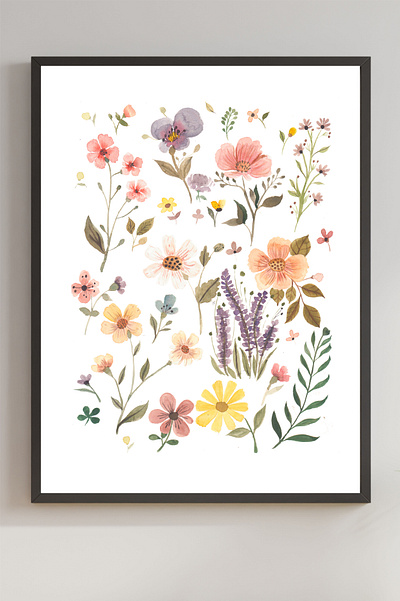 the flowers design watercolors waterolor wildflowers