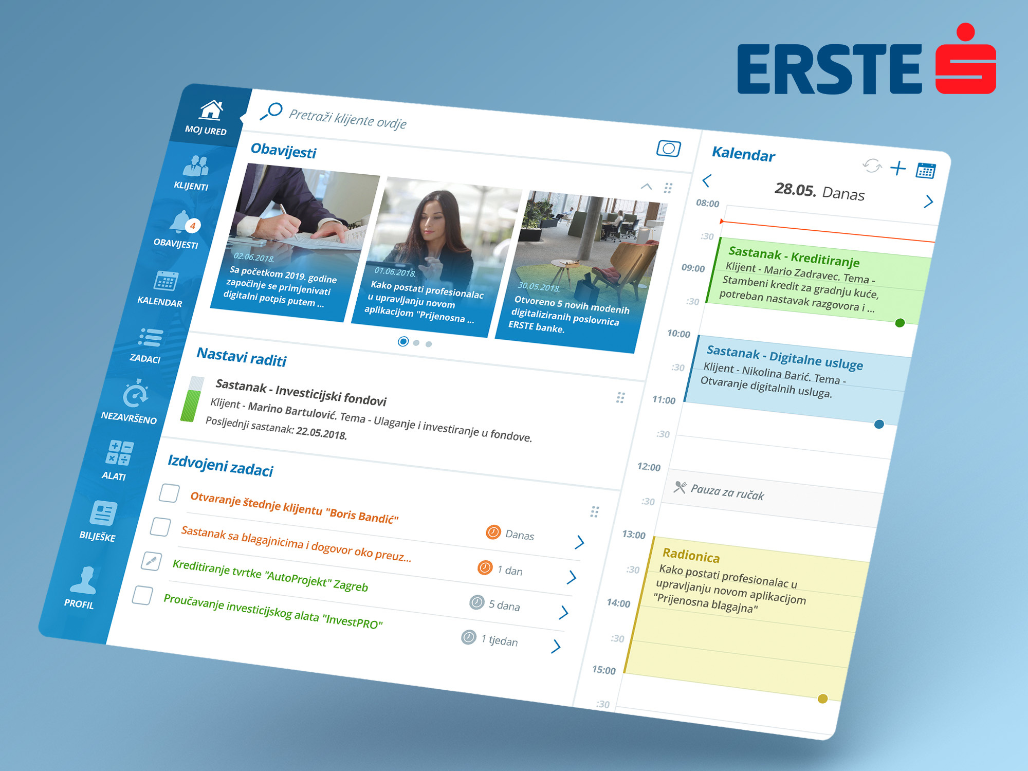 Erste Bank - Advising App for Tablets design mihael.net mobile responsive ui