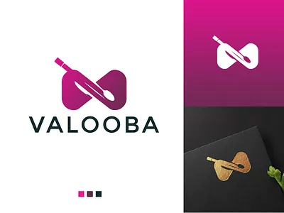 Valooba Logo Design artwork bar beer brand identity branding cafe design food fork graphic design hotel illustration knife logo logo design logo designer logo type modern logo restaurant wine