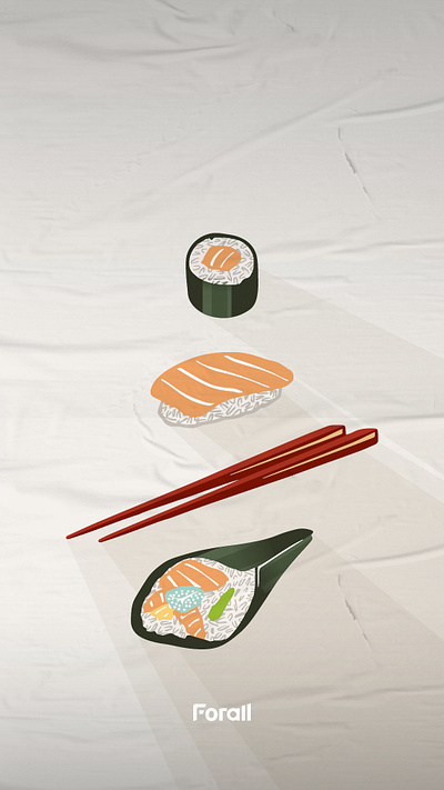 Sushi Time - Illustration 3d design graphic design illustration vector