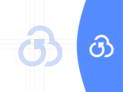 Minimal cloud logo concept blue brand branding clean cloud company design flat geometric graphic design identity illustration iot logo minimal simple startup tech vector wireframe
