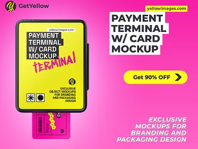 Payments Terminal with Card Mockup display