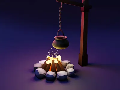 Fire Place - Viking Series 3d 3dblender 3ddesign 3dillustration blender illustration render viking