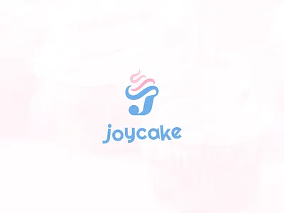 Joycake logo bake bakery blue branding branding and identity cake colorful cupcake fun j joy letter logo logo concept minimalist modernism pink sweet visual identity