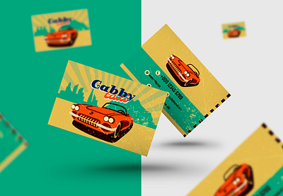 business card design for taxi service in retro style branding business cards car design illustration taxi typography vector