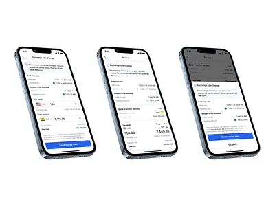 Money transfer - exchange rate update app apple clean clean ui design finserv fintech interface ios iphone mobile modern money native product remittance transfer ui