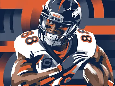 Demaryius Thomas Illustration boys and girls club broncos denver denver broncos football illustration memorial nfl sports