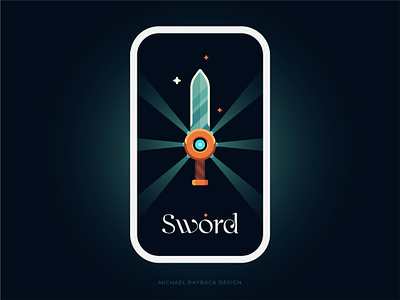Sword Playing Card Design board game card deck clipart design game illustration logo magic minimalistic playing card sword design