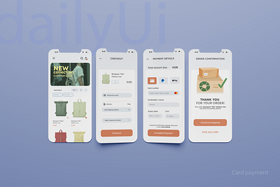 Card Checkout payment - UI app dailyui design figma illustration input interaction ui