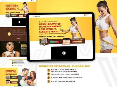 Landing Page for Healthy Coffee branding design graphic design illustration typography ux