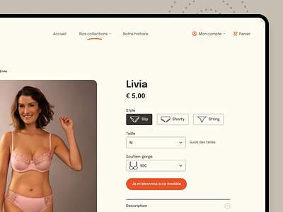 Miriale | Fashion E-commerce Website beige clean clothes ecommerce minimal product page red shop switzerland ui underwear web design website women