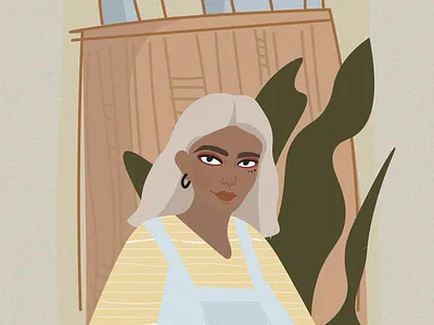 Flat girl beautiful beauty beige cute girl graphic design illustration illustrator vector woman