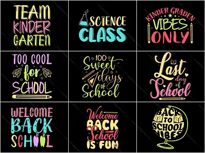 Back to school typography t-shirt design bundle 1 back to school branding design fashion graphic design school t shirt design shirt shirt design t shirt t shirt design t shirt designer tee tees typography typography t shirt vector